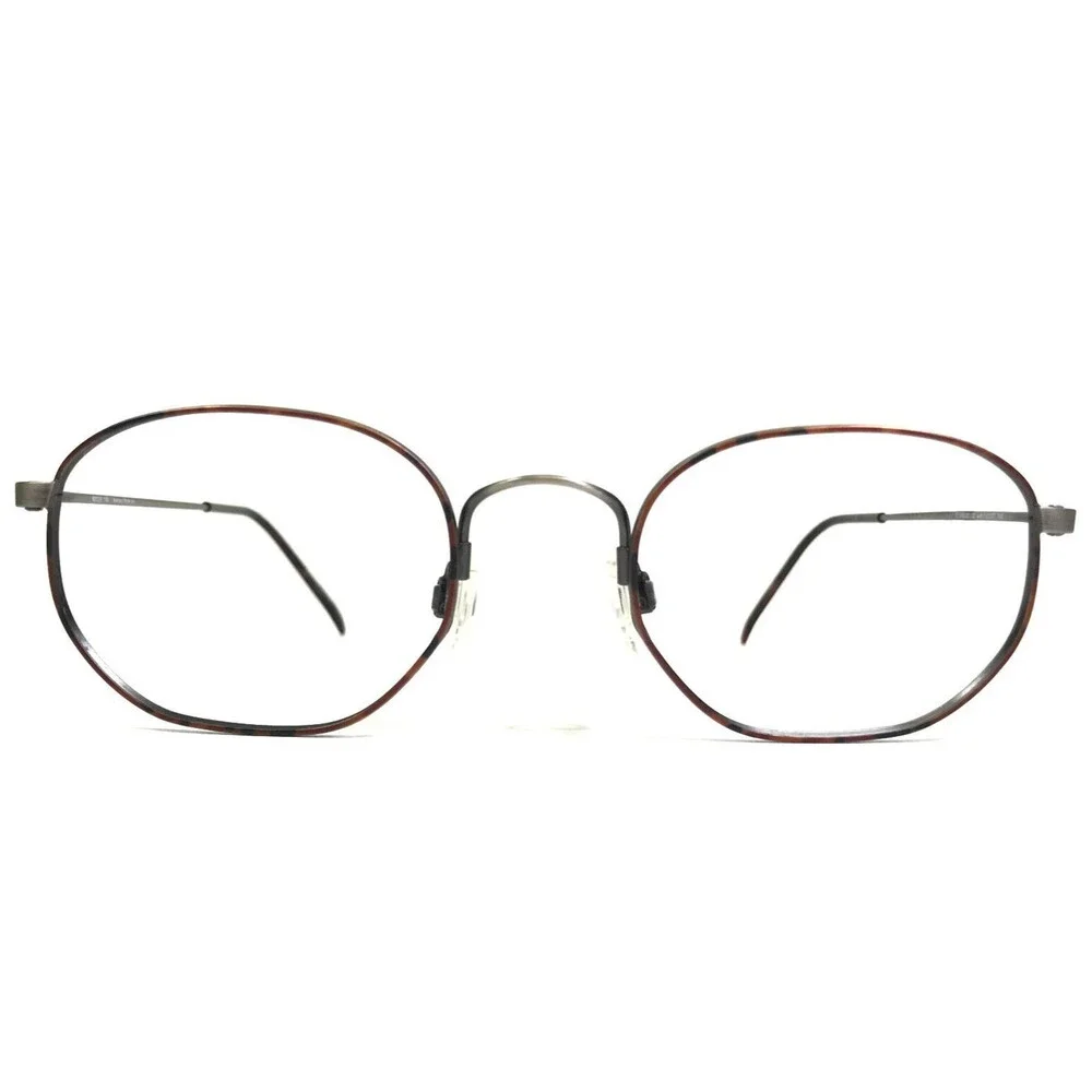 Vintage Flexon Eyeglasses Frames Flexibles 132 Amber/Pewter Tortoise 48-20-140